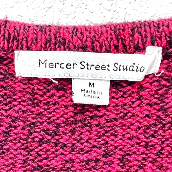 Mercer Street Studio Pink and Black Knit Sweater M - Picture 2 of 10